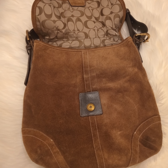 Coach Brown Suede Shoulder Bag - Picture 9 of 16